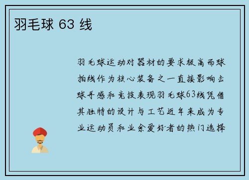 羽毛球 63 线